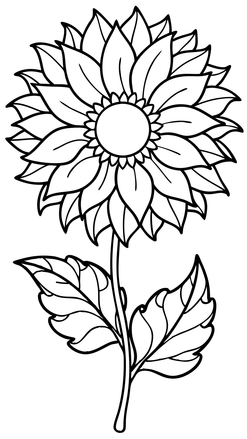 Página para colorear de girasol